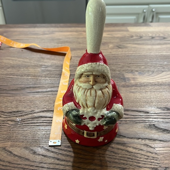 VINTAGE RUSS HANDPAINTED CERAMIC SANTA CHRISTMAS BELL - Picture 3 of 5